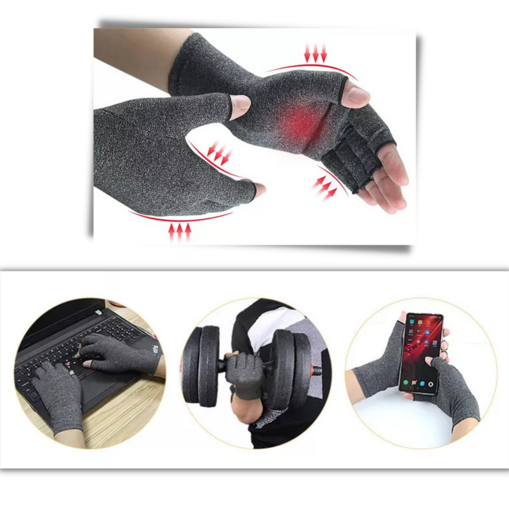 Gants de compression antidouleurs articulaires - Ozerty