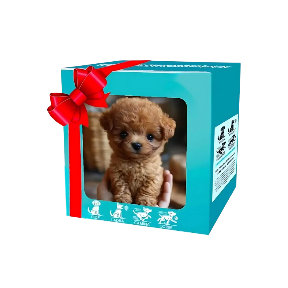 Adorable robot chaton/chiot -Chien brun bouclé - Ozerty