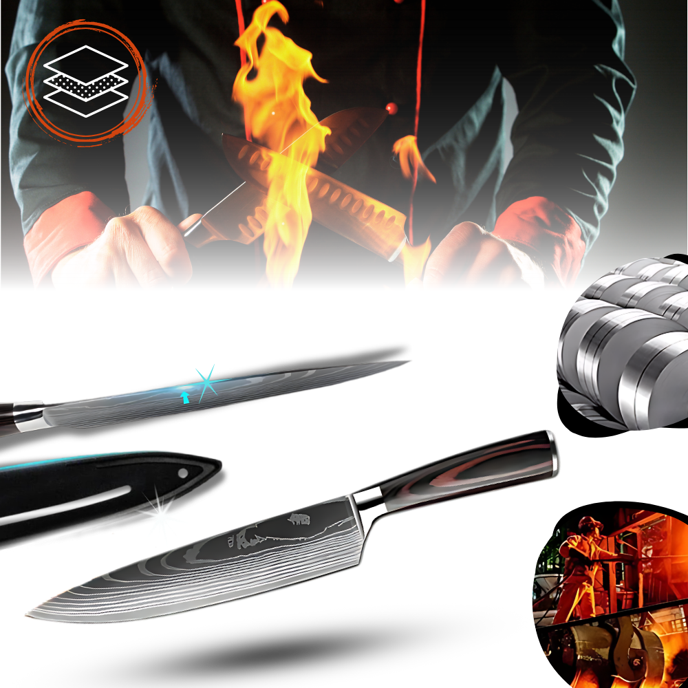 Couteau japonais en bois de Pakka - Ozerty