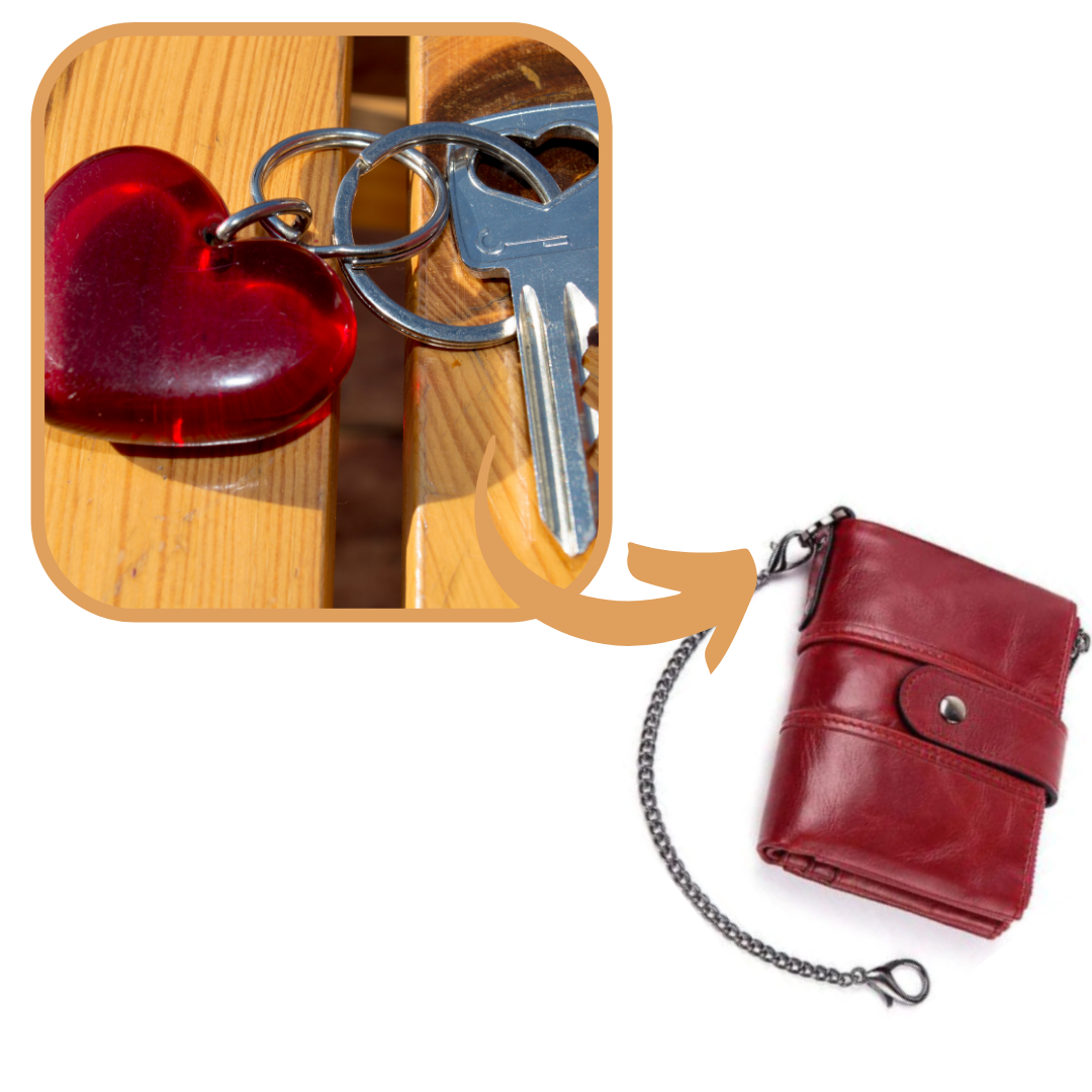 Portefeuille à chaine en cuir