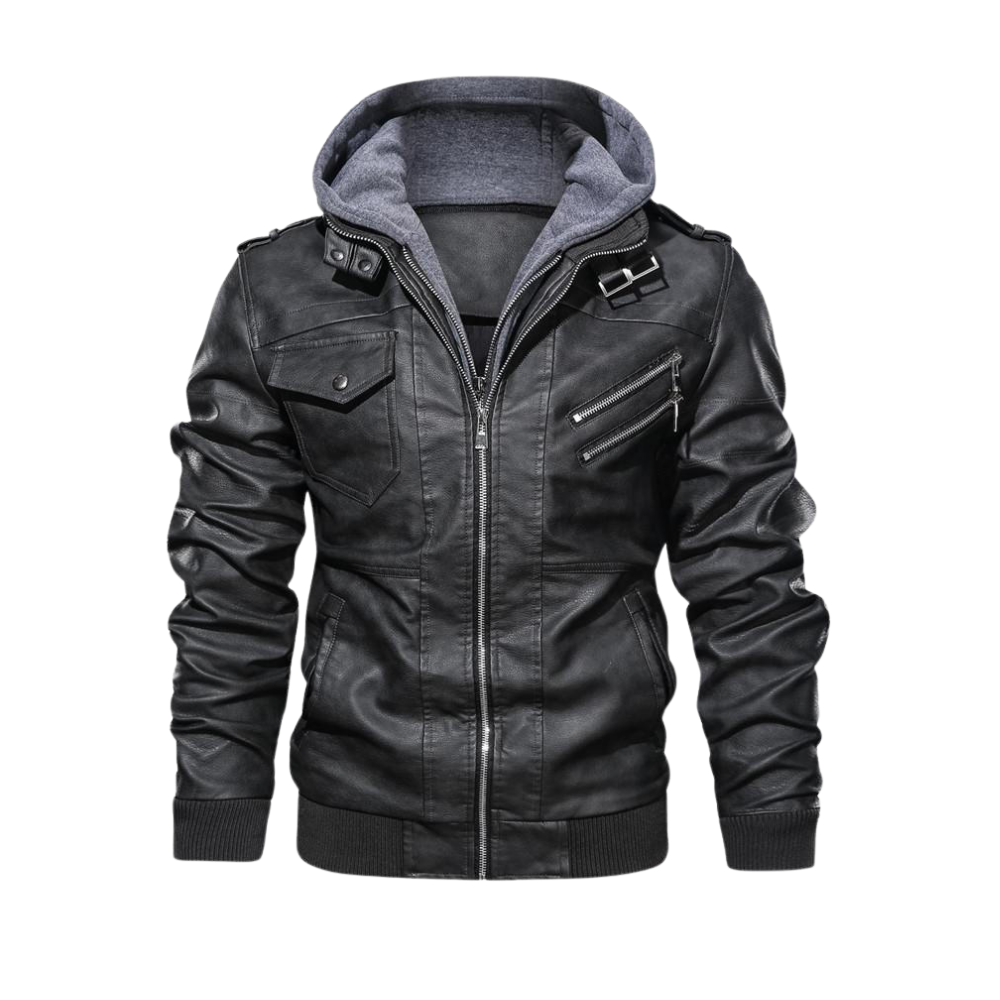 Veste de motard marron en cuir -Noir/SNoir/MNoir/LNoir/XLNoir/XXLNoir/3XL - Ouistiprix