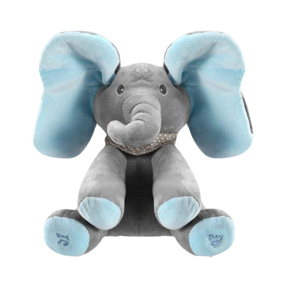 Peluche Éléphant interactif Peek a Boo -Oreilles bleues - Ouistiprix