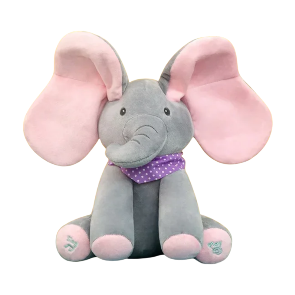 Peluche Éléphant interactif Peek a Boo -Oreilles roses - Ouistiprix