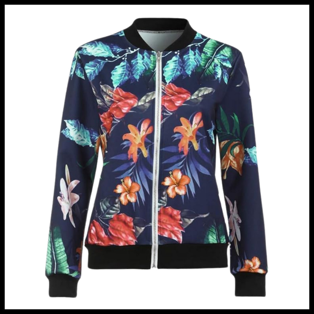 Blouson bomber à fleurs à manches longues - Ouistiprix