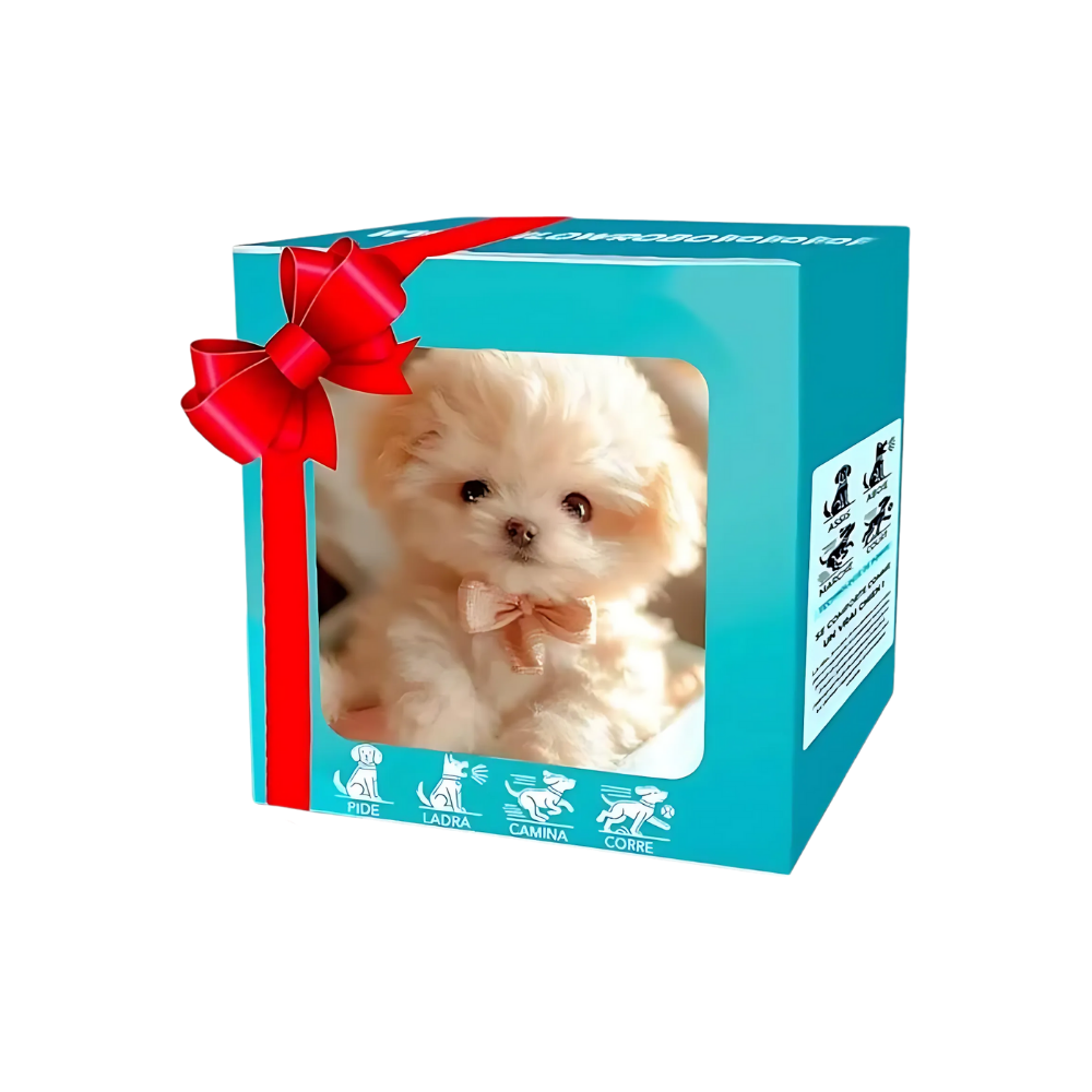 Adorable robot chaton/chiot -Chien beige Fluffy - Ozerty