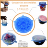 Couvercle silicone alimentaire extensible (pack de 6)