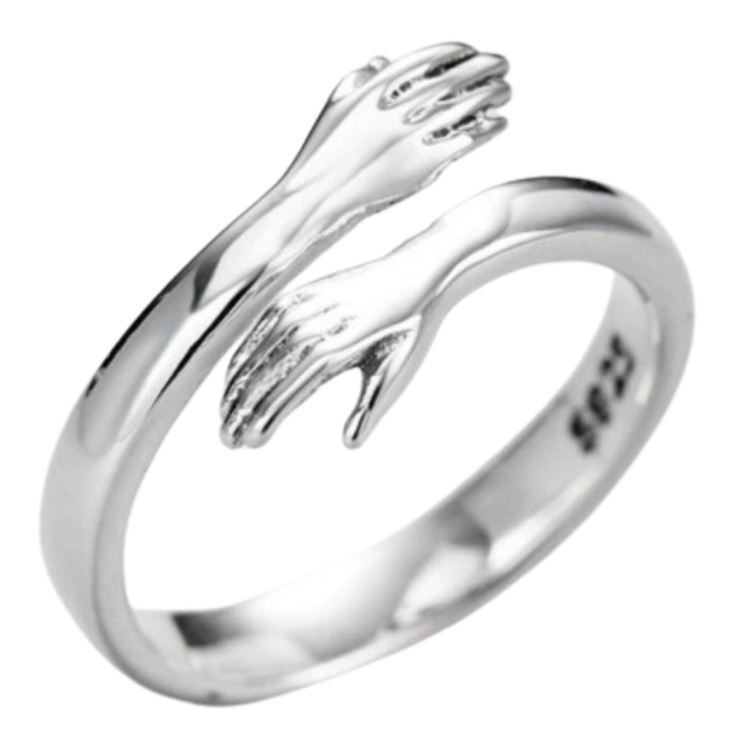 Bague Câlin ajustable argent