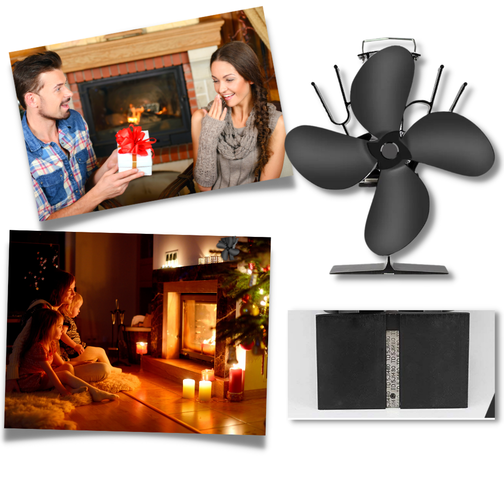 Ventilateur Poêle à Bois 8 Pales - Alimenté Par Chaleur - Économie Énergie & Silencieux