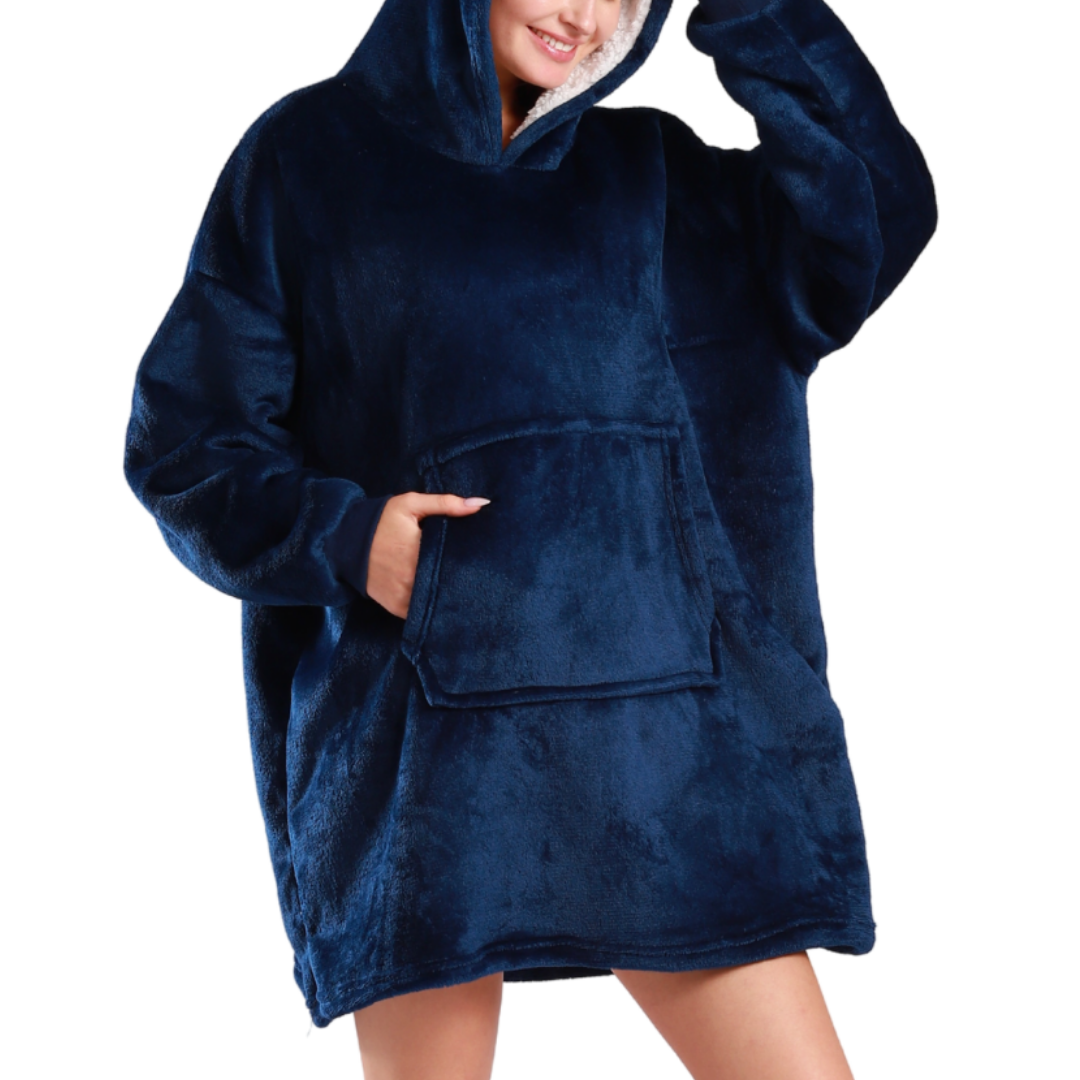 Couverture à capuche unisexe - bleu - oodie - sweat à capuche
