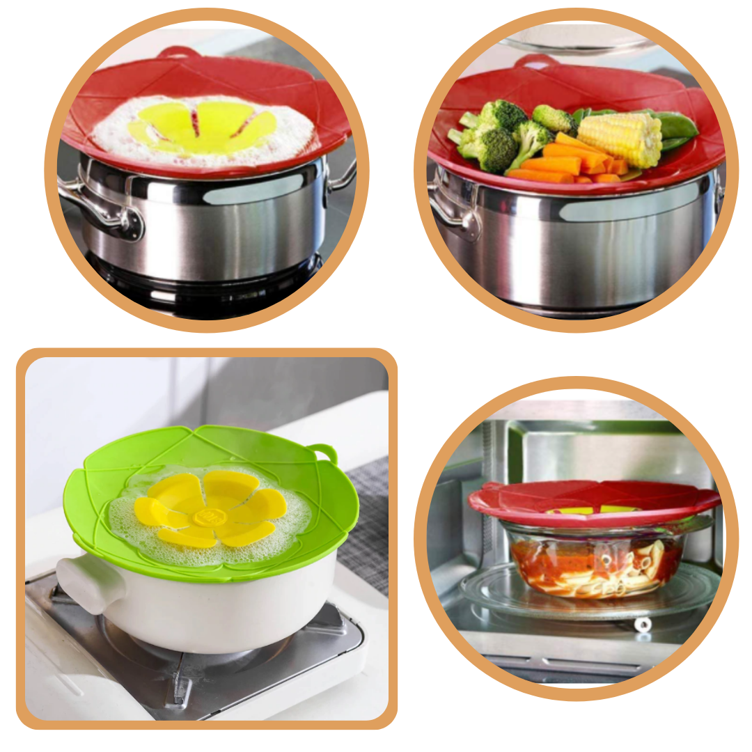 Couvercle Silicone poêle casserole anti débordements et éclaboussures  compatible micro-ondes et lave-vaisselle 391