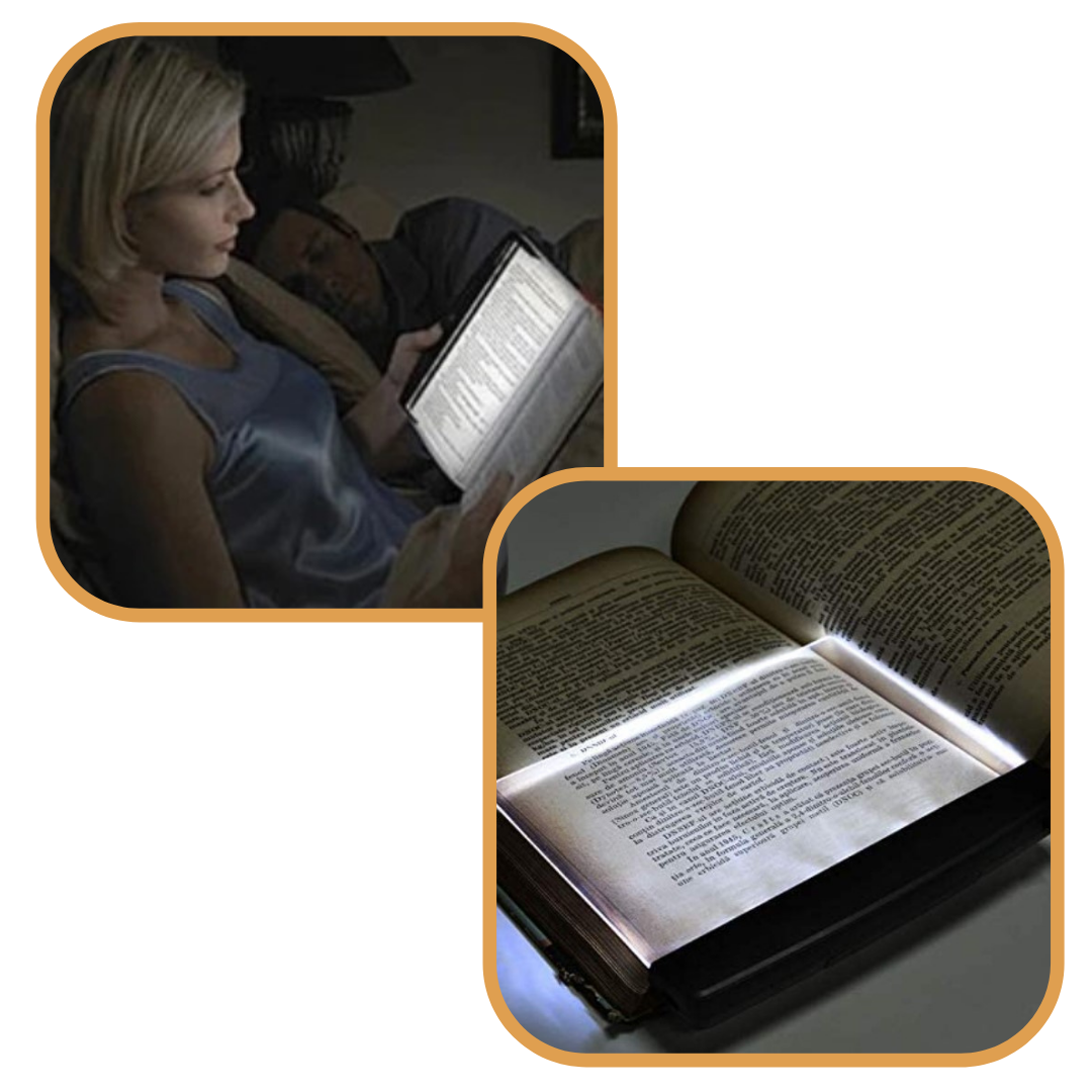 Led Book Light, Lampe de lecture pour livre, Book Light Plat, 14.5 x 17cm