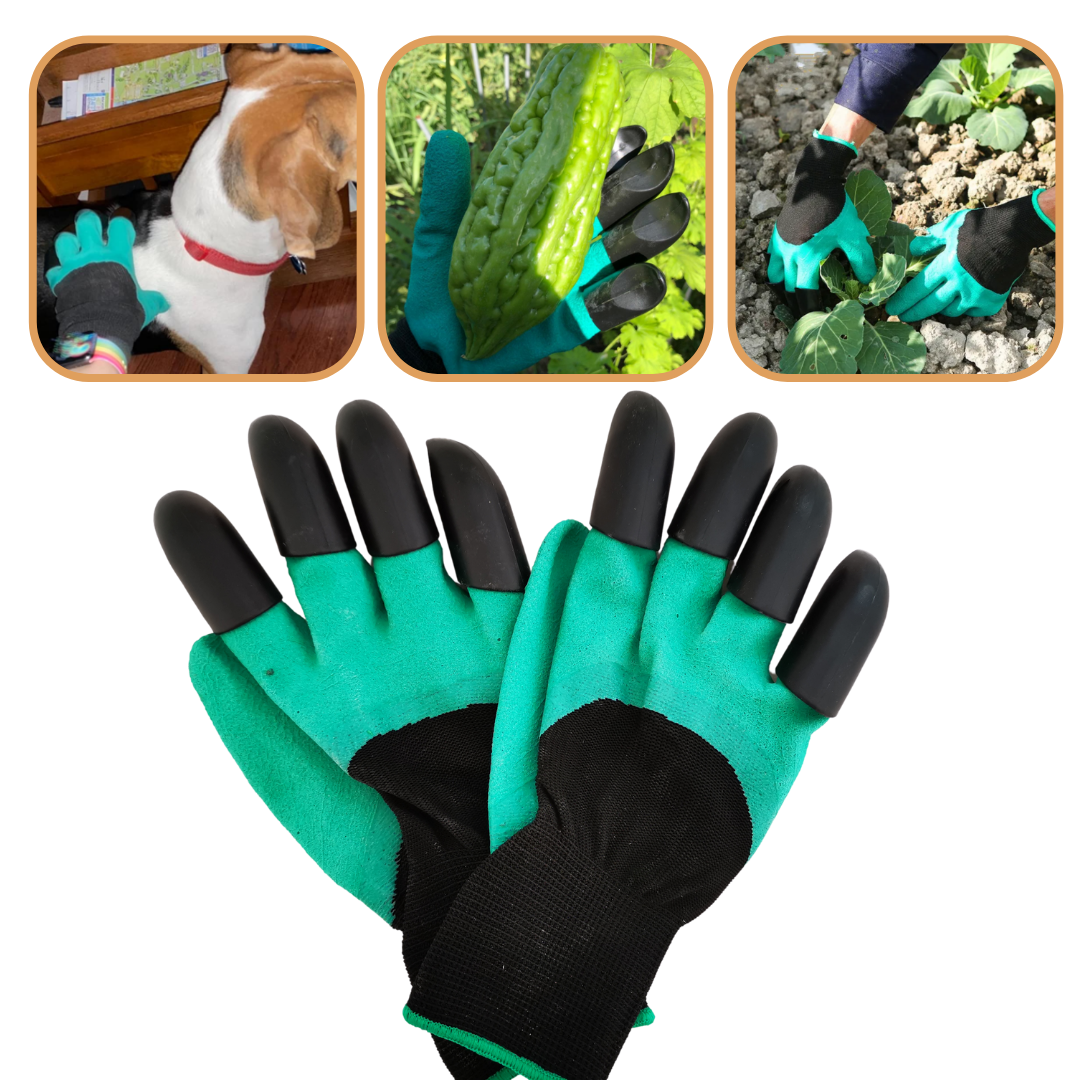 Gants de jardinage avec griffes en plastique