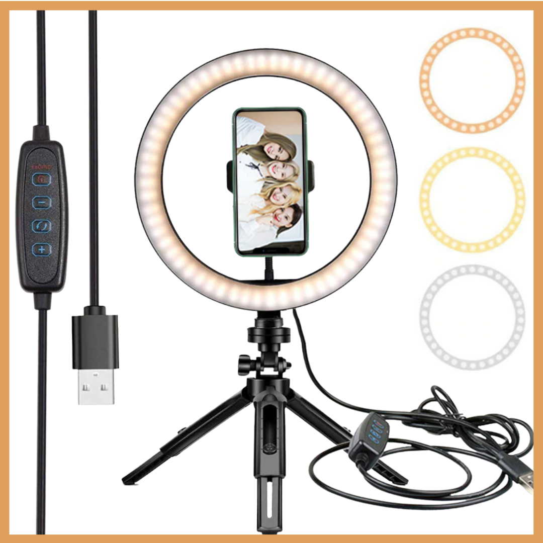 Trépied photo et vidéo Puluz Kit Ring Light 6,2 pouces Anneau LED 16 cm+ Support de téléphone double + Trépied