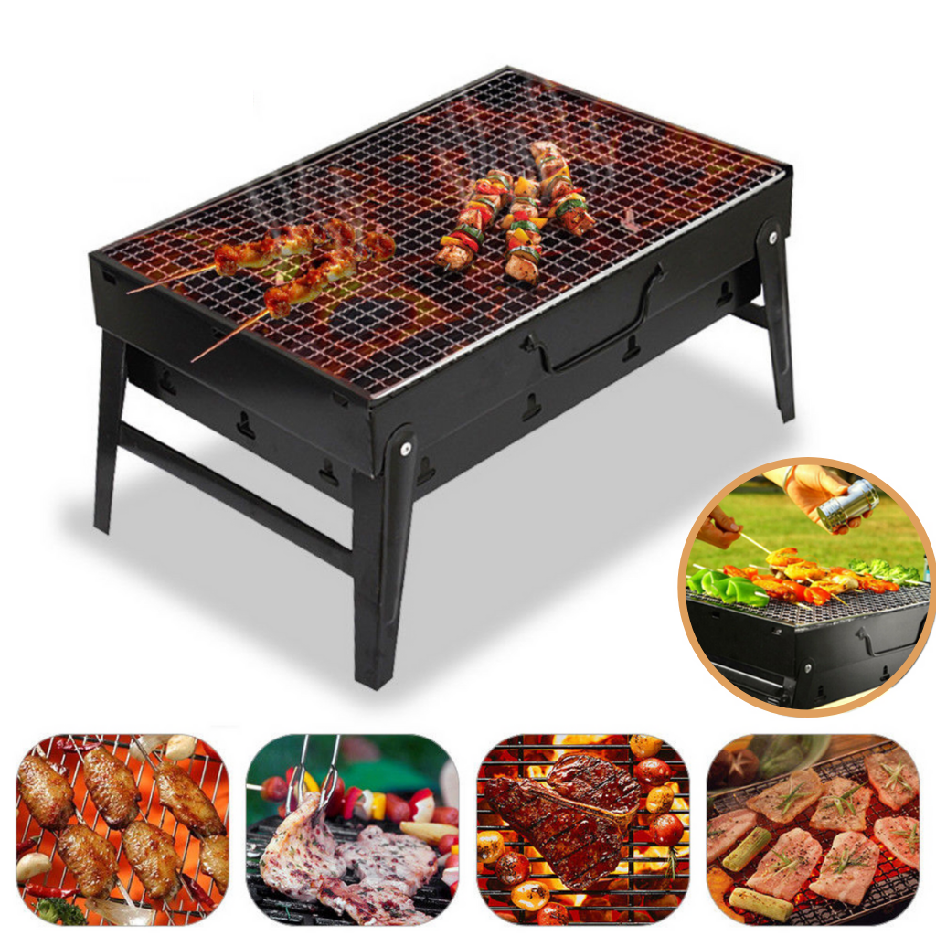 Barbecue pliable et portable avec poignée