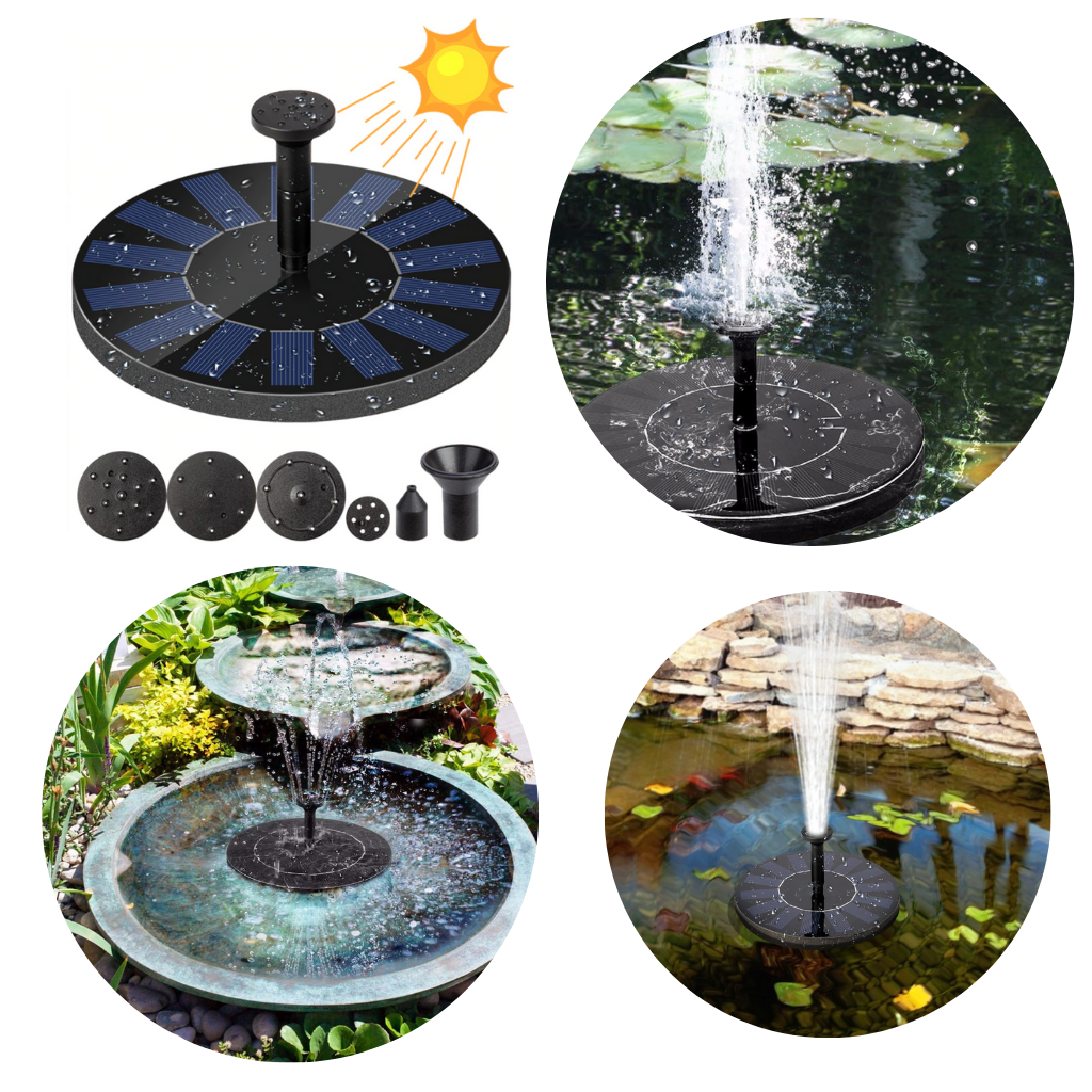 Fontaine d'eau à panneau solaire, piscine, étang, jardin