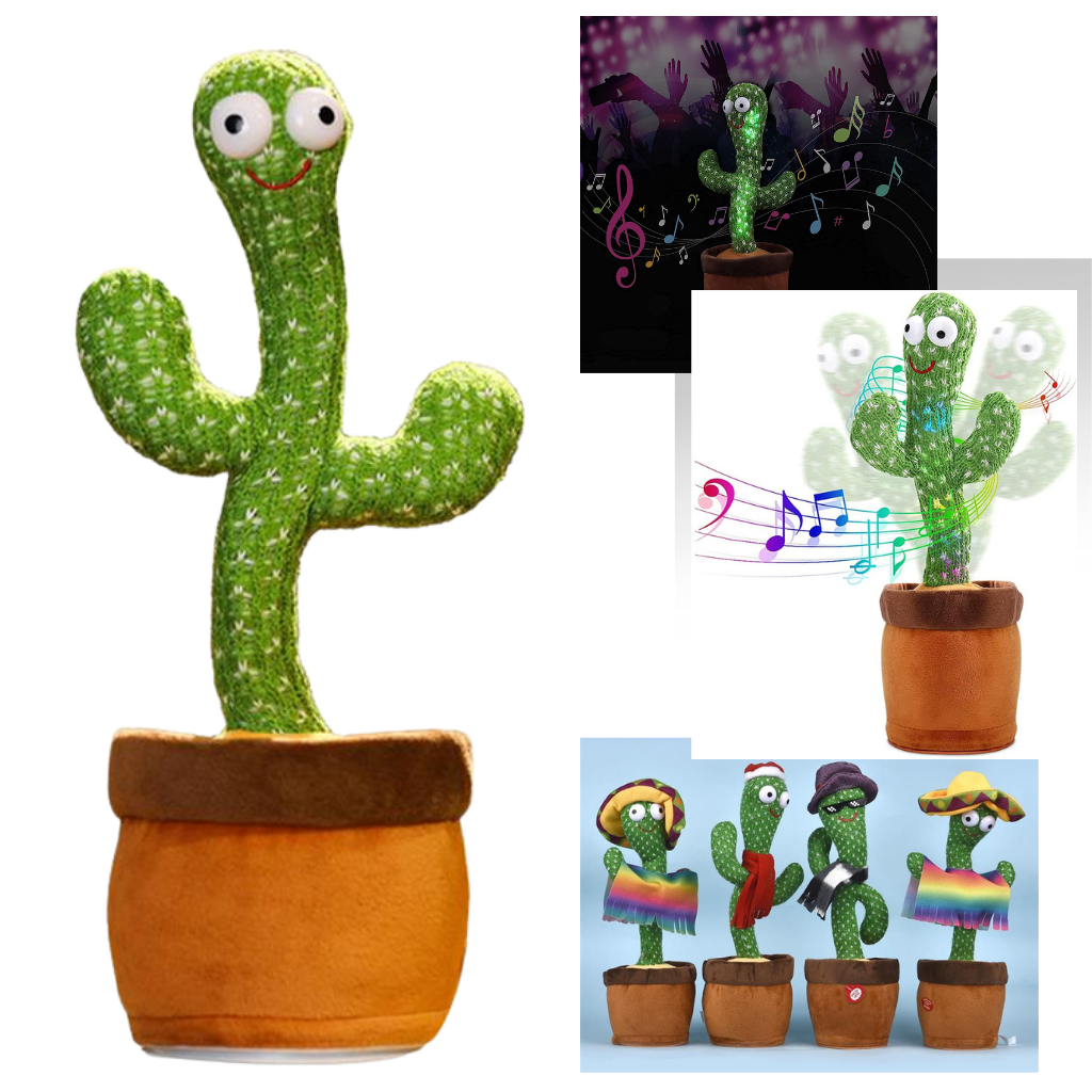 Jouet cactus qui danse et répète ce que vous dites