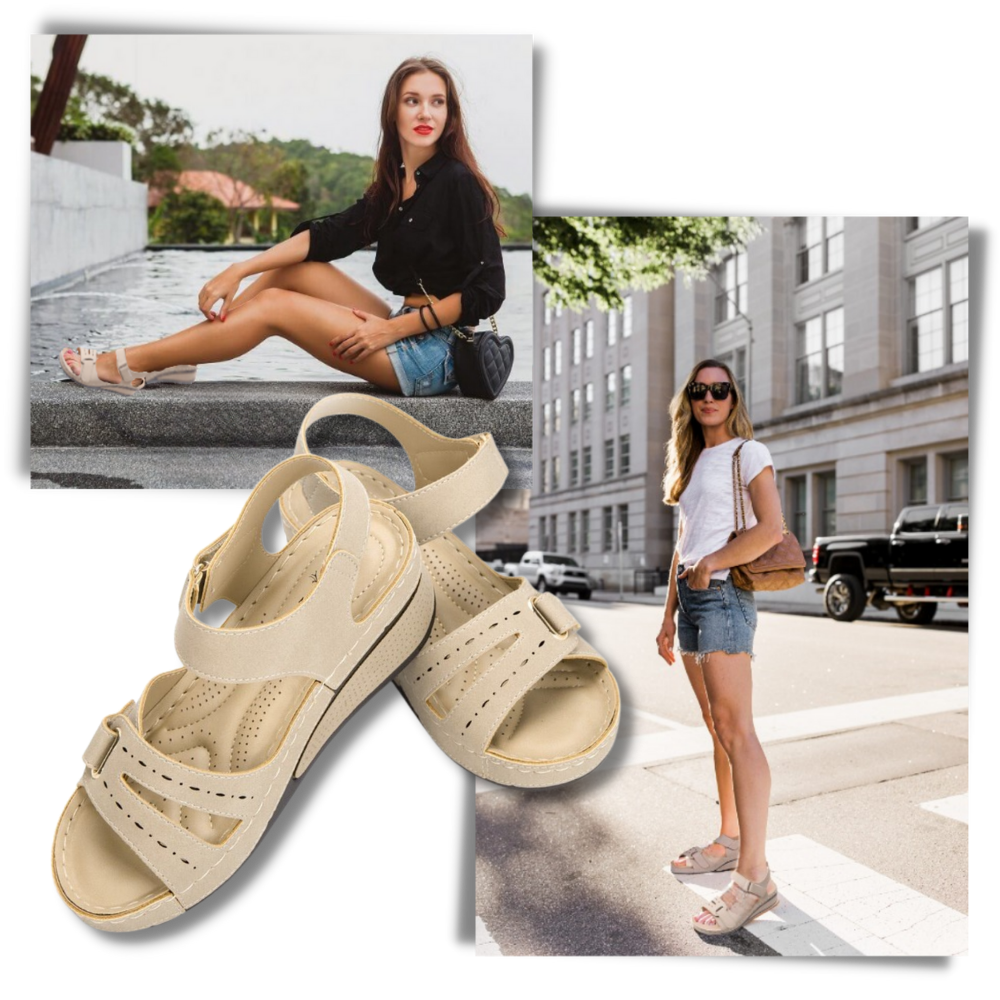 Sandales Orthopédiques Femme Cuir Soutien Voûte Plantaire - Sandales Été Confort Marron 38EU
