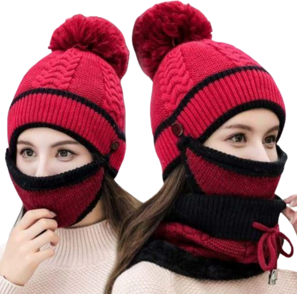 Ensemble bonnet d'hiver (bonnet, écharpe, masque) - OuistiPrix