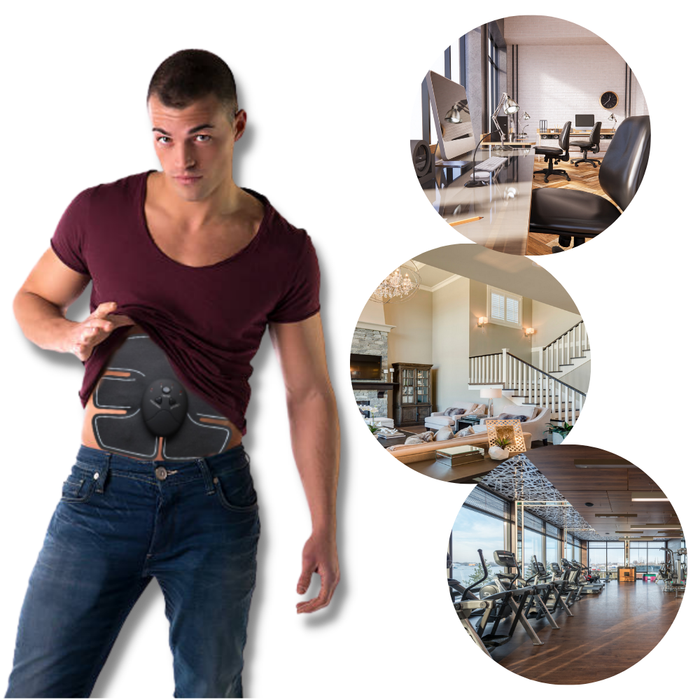 SHENGMI Electrostimulateur Musculaire,EMS Ceinture Abdominale Electrostimulation USB Rechargeable Version Améliorée,Ap - Sport