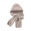 Bonnet à capuche en tricot coupe-vent avec écharpe et protège-oreilles  -Beige - Ouistiprix