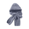 Bonnet à capuche en tricot coupe-vent avec écharpe et protège-oreilles  -Bleu - Ouistiprix