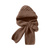 Bonnet à capuche en tricot coupe-vent avec écharpe et protège-oreilles  -Marron - Ouistiprix