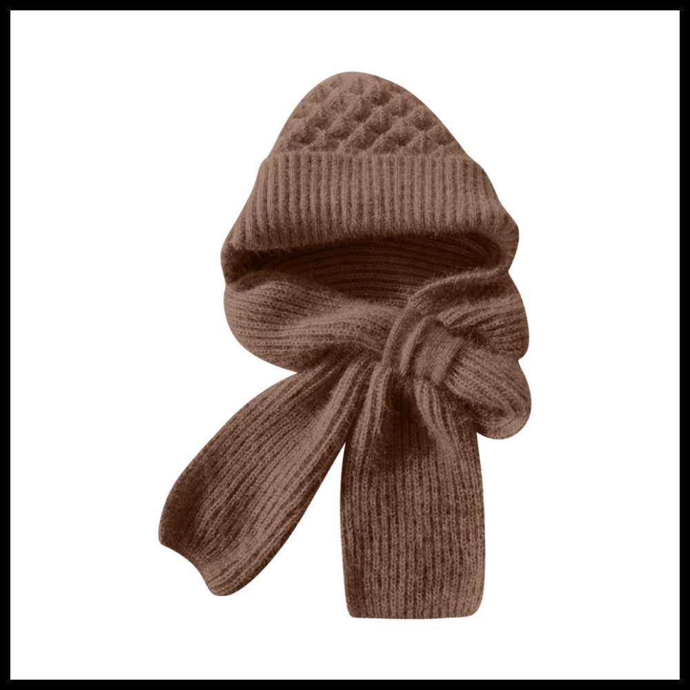 Bonnet à capuche en tricot coupe-vent avec écharpe et protège-oreilles  - Ouistiprix