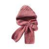 Bonnet à capuche en tricot coupe-vent avec écharpe et protège-oreilles  -Rose - Ouistiprix