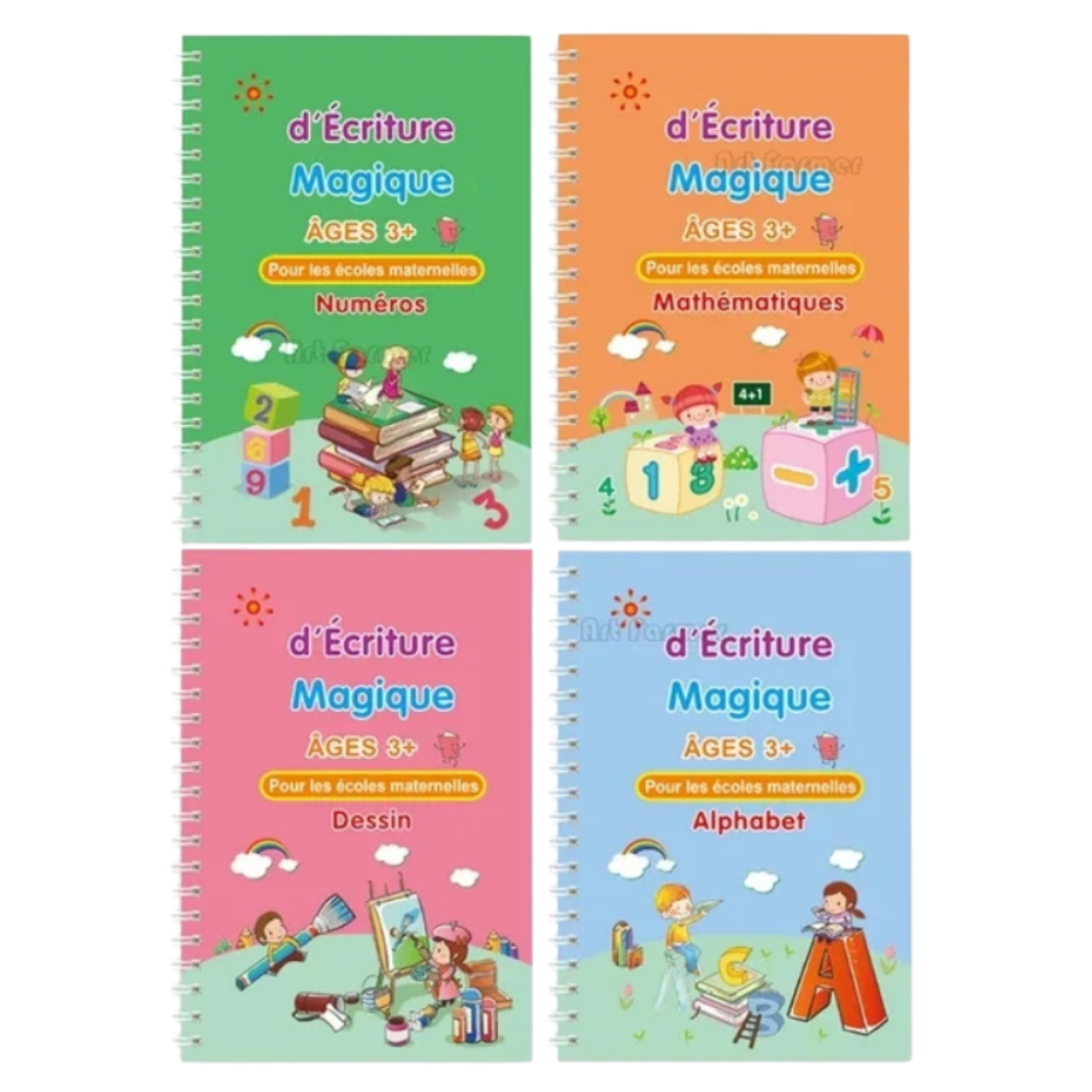 Cahier d'écriture effaçable à rainures  -Français 4 Livres - Ouistiprix